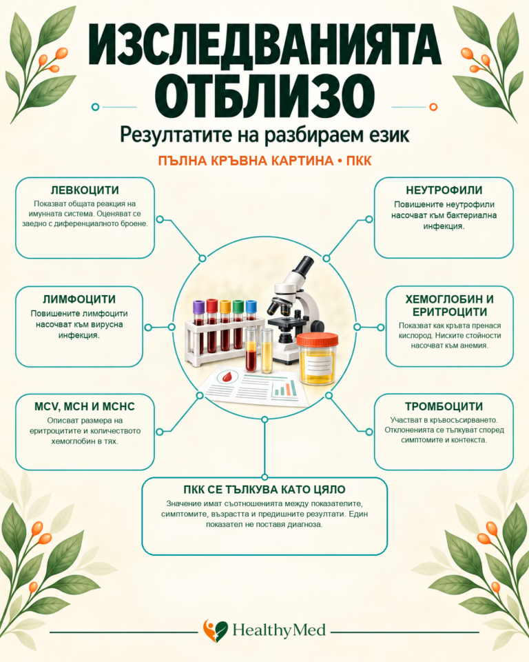 Пълна кръвна картина (ПКК) – основни показатели, неутрофили, лимфоцити, хемоглобин и тромбоцити