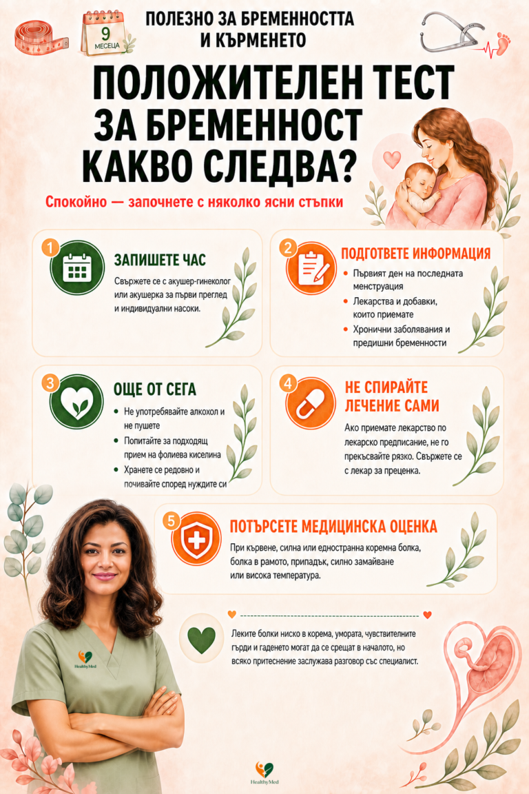Положителен тест за бременност — какво следва? — практични насоки за родители от HealthyMed